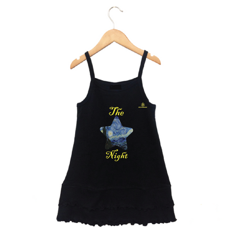 Toddler Girl Starry Night Spaghetti dress