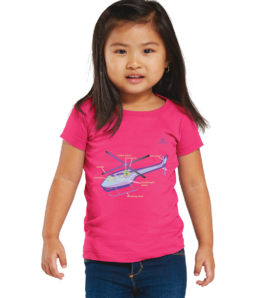 Toddler Girl Parts of a helicopter Tshirt
