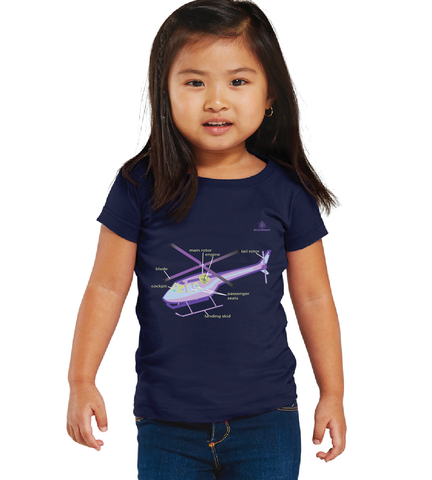 Toddler Girl Parts of a helicopter Tshirt