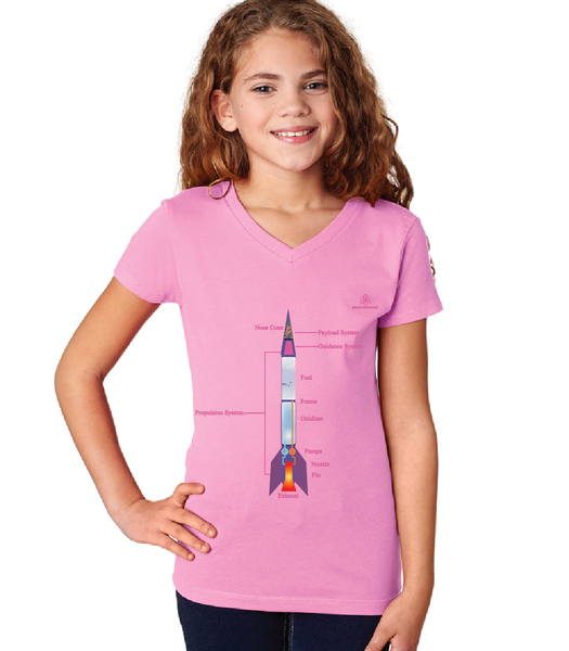 Youth Girl Parts of a Rocketship Tshirt