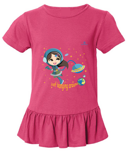 Youth Girl Astronaut Ruffle Tshirt