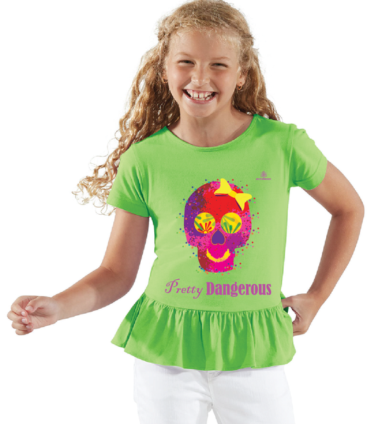 Youth Girl Pretty Dangerous Ruffle Tshirt