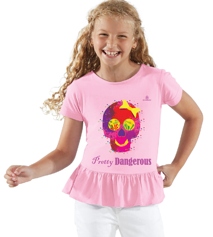 Youth Girl Pretty Dangerous Ruffle Tshirt